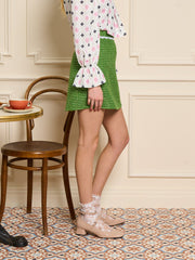 Macaron Tweed Mini Skirt
