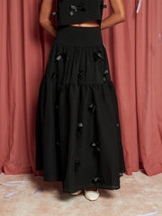 Birdie Bow Midi Skirt Coal Black / Z