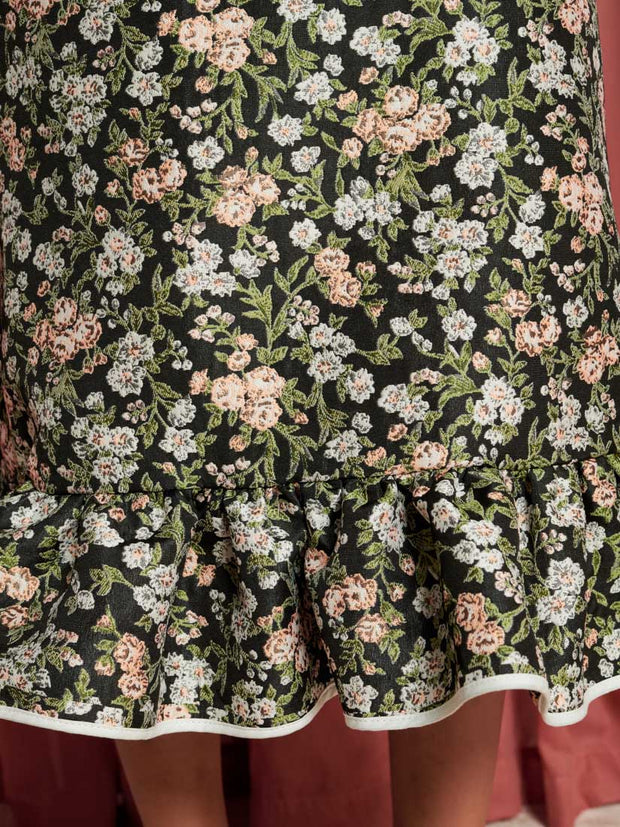 Graces Jacquard Midi Skirt Multi Floral / Z