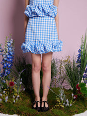 Lavender Gingham Mini Skirt Blue Gingham / Z