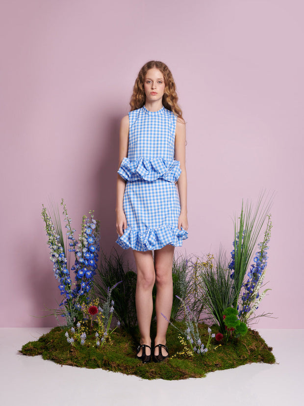 Lavender Gingham Mini Skirt