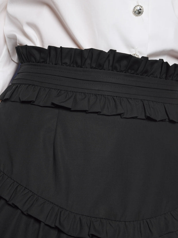 Birdie Ruffle Mini Skirt Coal Black / Z