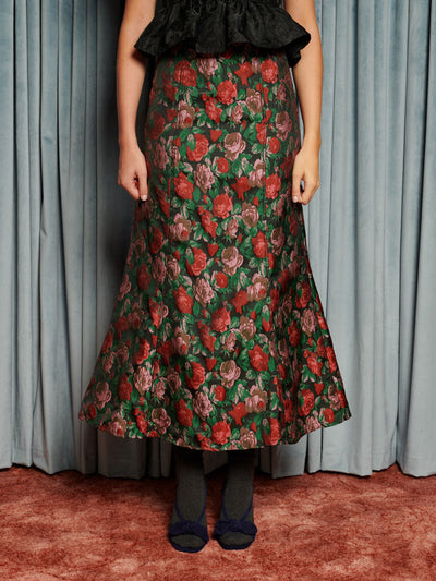 Fantasy Jacquard Midi Skirt Coal Black / Z