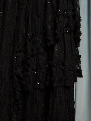 Eclipse Lace Midi Skirt Coal Black / Z