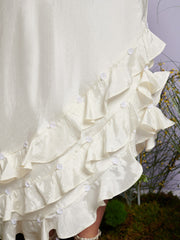 Forget Me Not Asymmetric Skirt Satin Ivory / Z