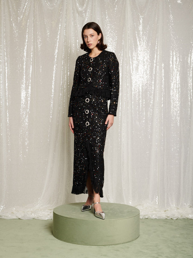 <b>DREAM</b> Confetti Crew Tweed Midi Skirt