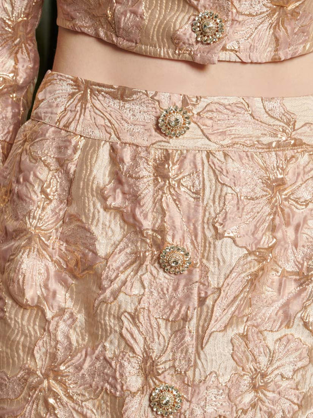 Elsewhere Jacquard Midi Skirt Beige Pink / Z