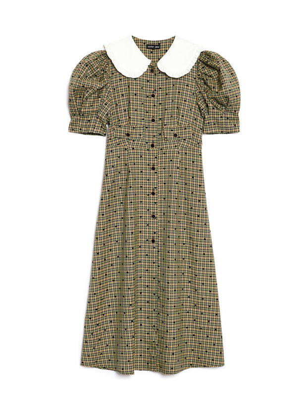 Pine Check Midi Dress