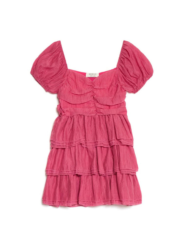 Raspberry Ruffle Mini Dress