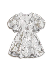 Silver Sweeper Jacquard Dress