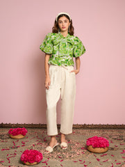 Cardamom Jacquard Bow Top