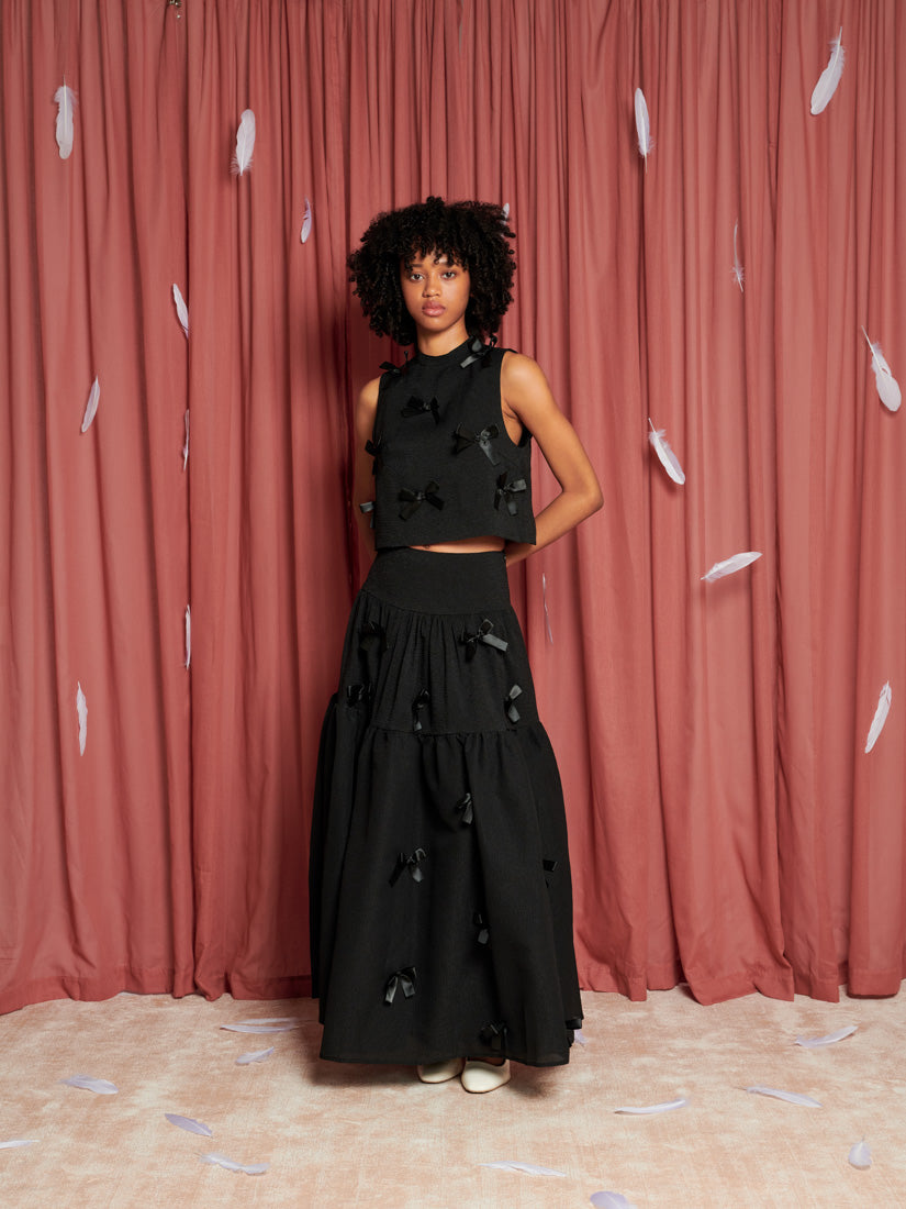 新作【Sister Jane】Birdie Bowバーディーリボン ミディスカート sister jane / Birdie Bow MIDI Skirt | JURK shop