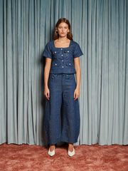 Daze Embellished Denim Top