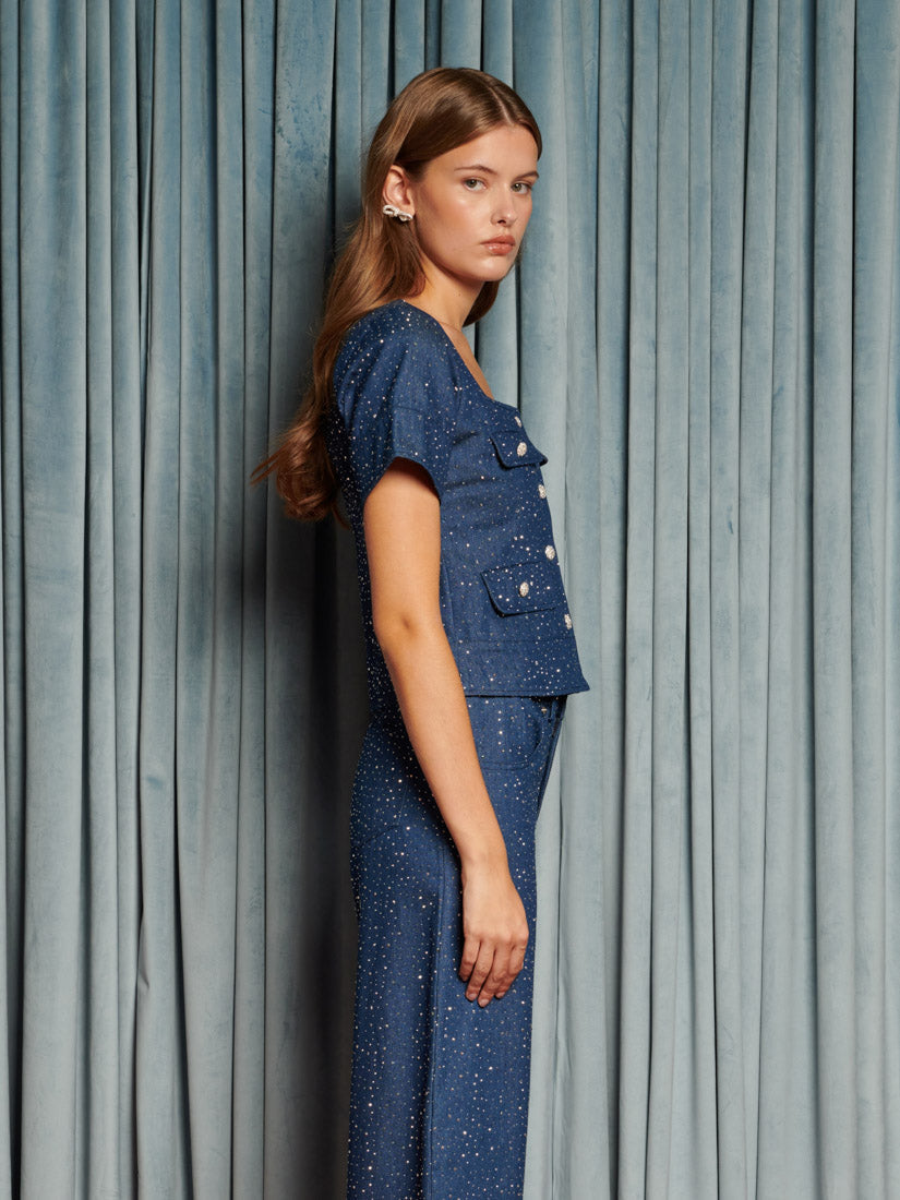 Daze Embellished Denim Top – Sister Jane (EU)