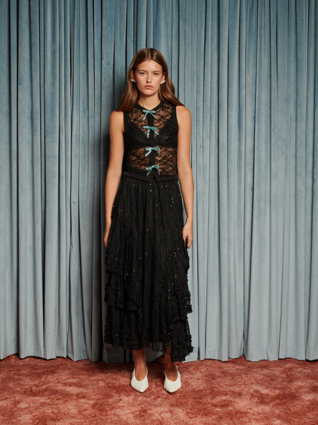 Eclipse Lace Bow Top