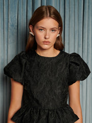 Screenplay Jacquard Bow Top Coal Black / Z
