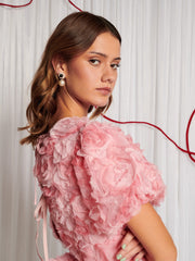 Rose Finch Tulle Top Coral Pink / Z