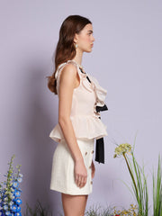 Haven Ruffle Top Pale Nude / Z