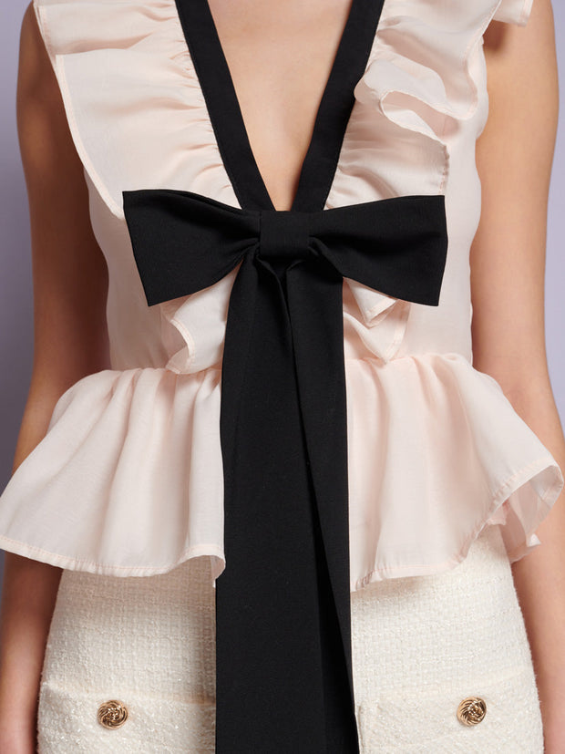 Haven Ruffle Top Pale Nude / Z
