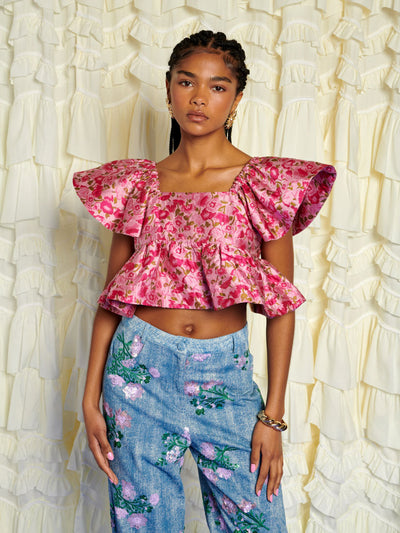 Primavera Jacquard Top Raspberry Pink / Z