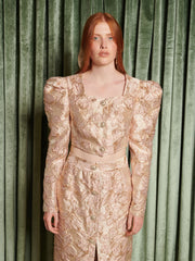 Elsewhere Jacquard Top Beige Pink / Z