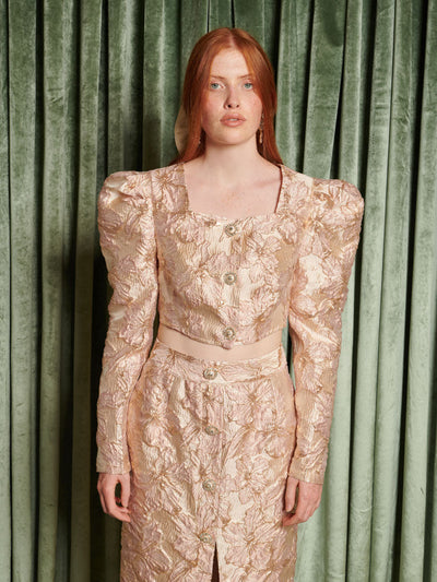 Elsewhere Jacquard Top Beige Pink / Z