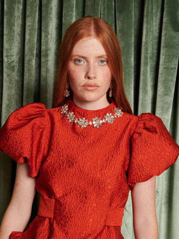 Narrative Jacquard Top Vermillon Red / Z