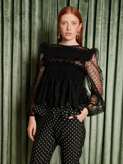 Interval Polka Dot Top Spots Black / Z