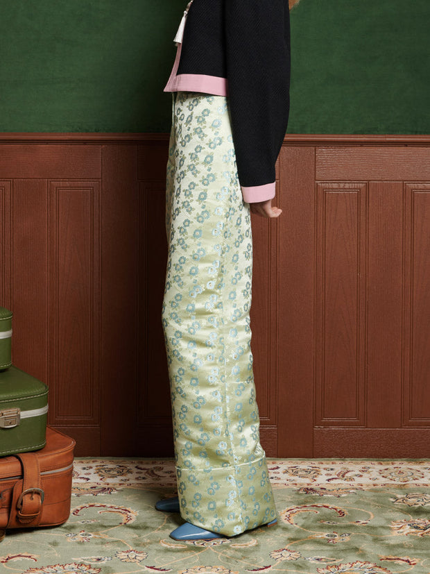 Marjorie Jacquard Trousers Smoke Green / Z