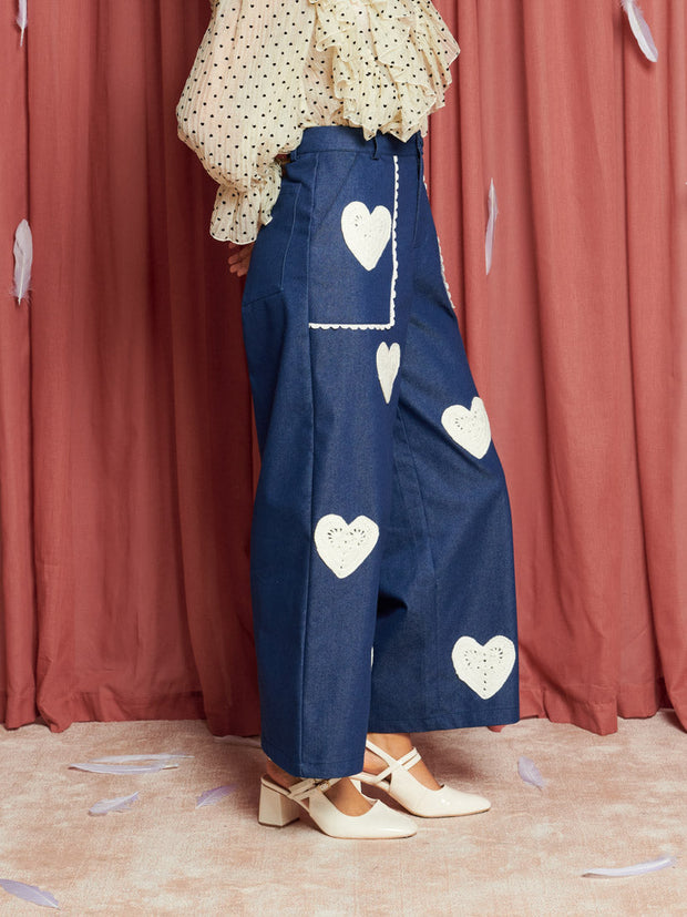 Heart to Heart Trousers Blue Denim / Z