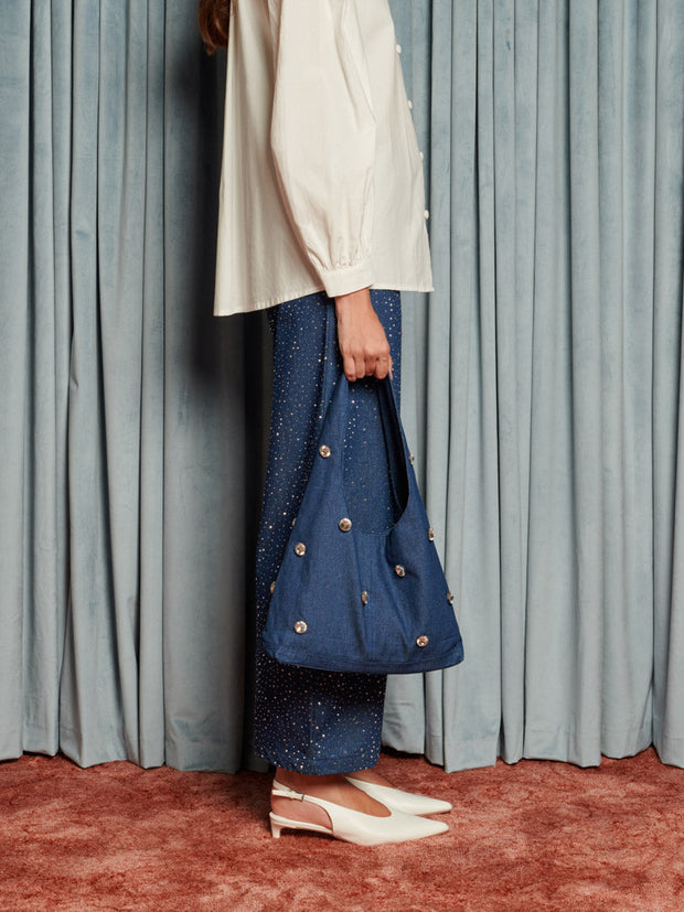 Daze Embellished Denim Jeans Indigo Blue / Z