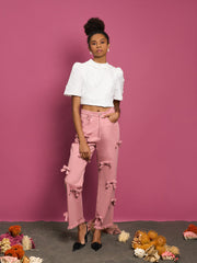 <b>DREAM</b> Marine Bow Denim Trousers