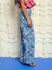 Azul Embellished Trousers Wached Blue / Z