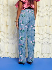 Azul Embellished Trousers Wached Blue / Z