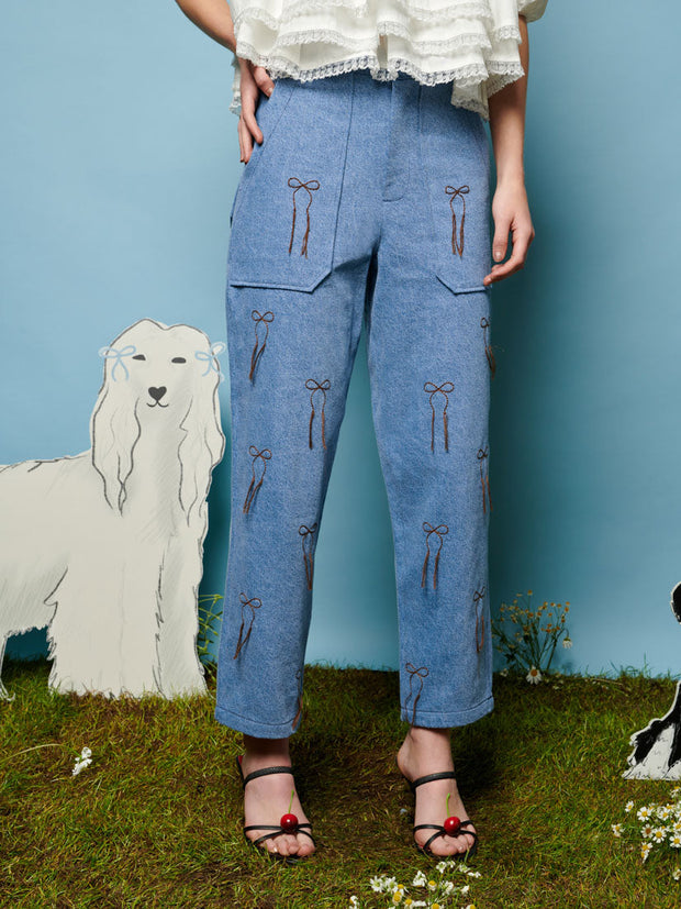 Honeycomb Denim Trousers