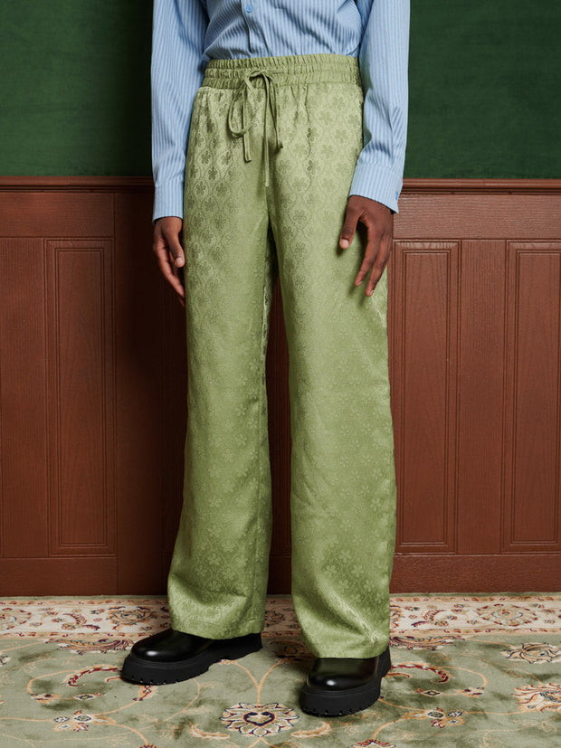 Lucas Jacquard Trousers Olive Green / Z