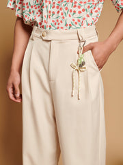 Diego High-waisted Trousers Ivory Cream / Z