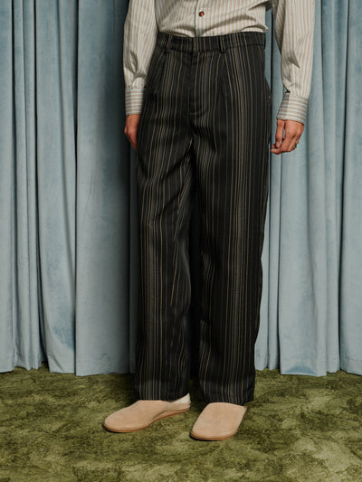 Richie Stripe Tailored Trousers Coal Black / Z