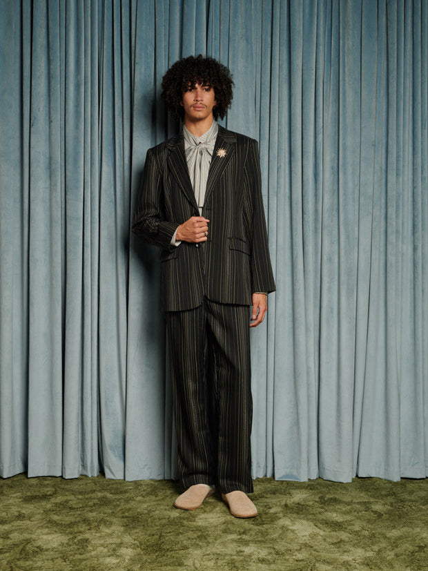 Richie Stripe Tailored Trousers Coal Black / Z