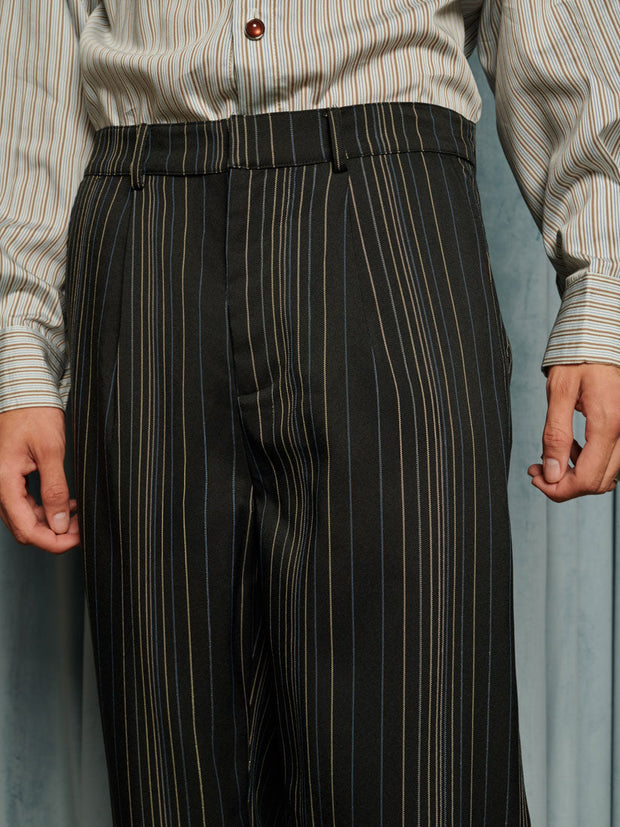 Richie Stripe Tailored Trousers Coal Black / Z
