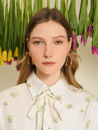 <b>DREAM</b> Apricot Tulip Bead Earrings