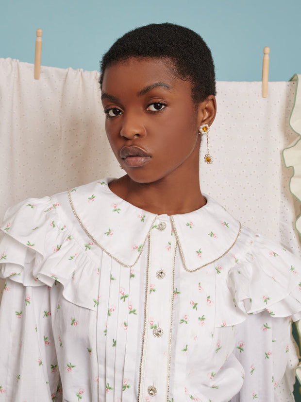 <b>DREAM</b> Chamomile Ditsy Ruffle Blouse
