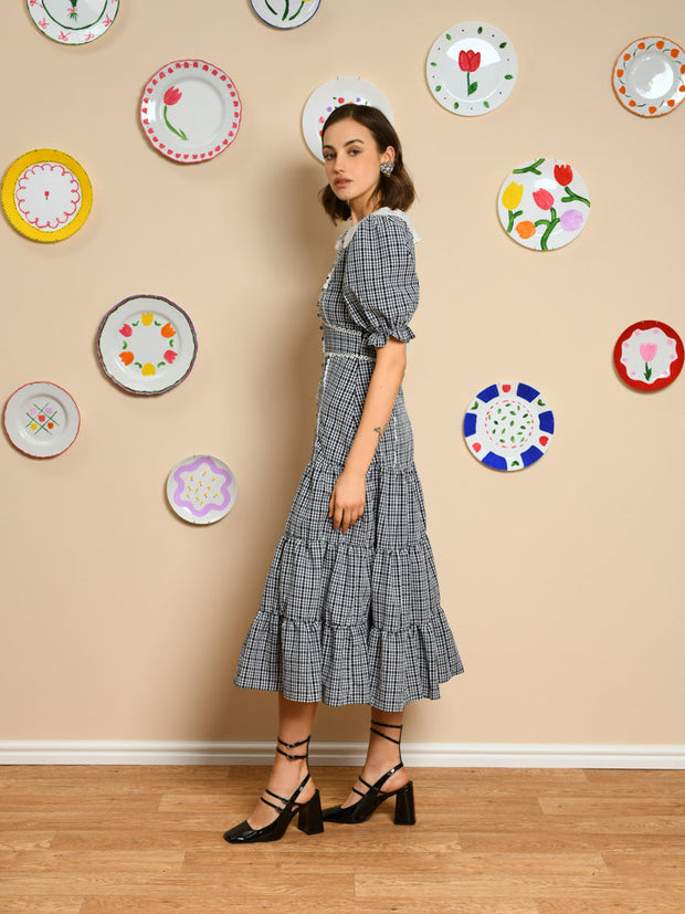Candia Check Midi Dress