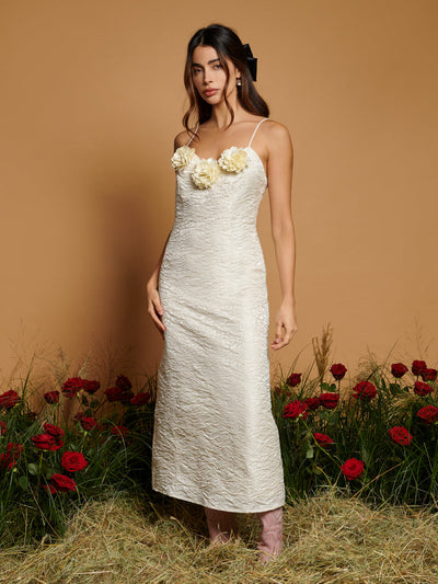 <b>DREAM</b> French Rose Jacquard Dress
