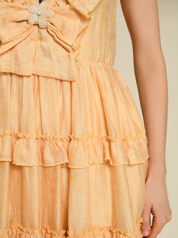<b>DREAM</b> Apricot Tulip Ruffle Dress
